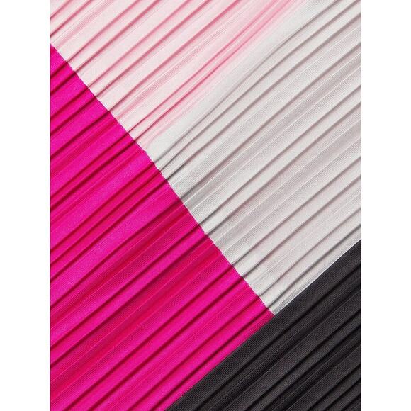 Ming Wang Colorblocked Knee-Length Dress Perfect Pink XL Beachy Artsy Boho Chic - Picture 2 of 14